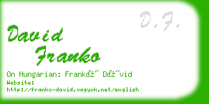 david franko business card